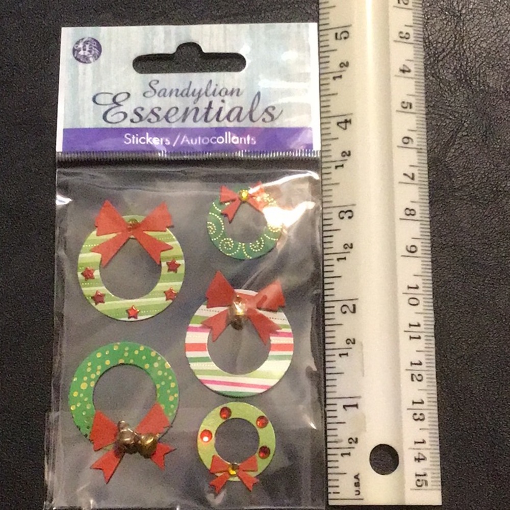 Holiday wreath sticker set (dimensional)